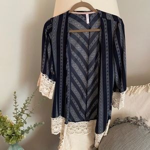 Navy & Lace Kimono
